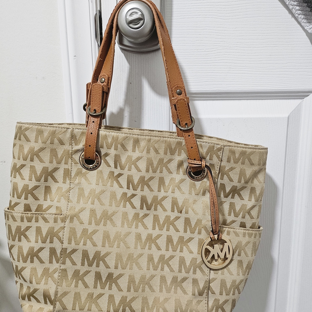 Michael Kors Beige MK Logo Tote